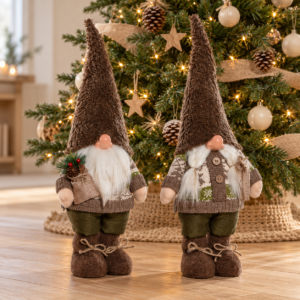Gnomo Navideño Rústico de Invierno 53cm - Adorno Tomte Grande | Estilo Bosque