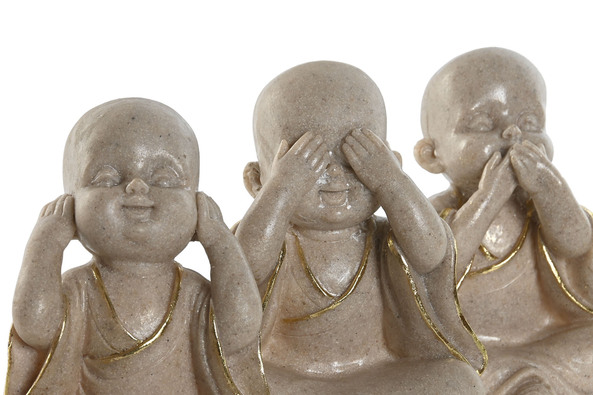 Budas decorativos pequeños en resina mate (tres figuras) - Imagen 2
