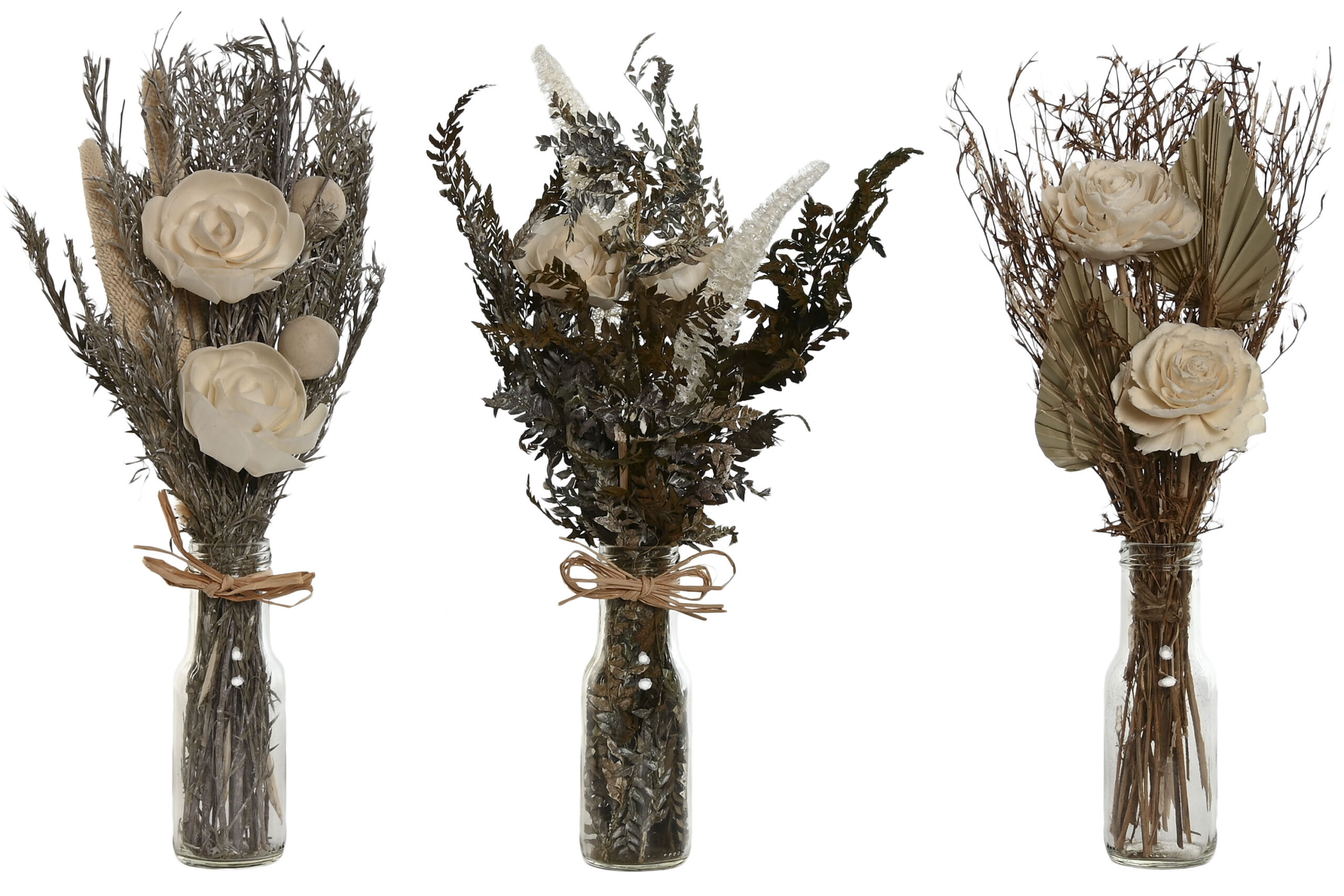 Jarrón de cristal con flores secas · 40 cm · 3 modelos - Imagen 2
