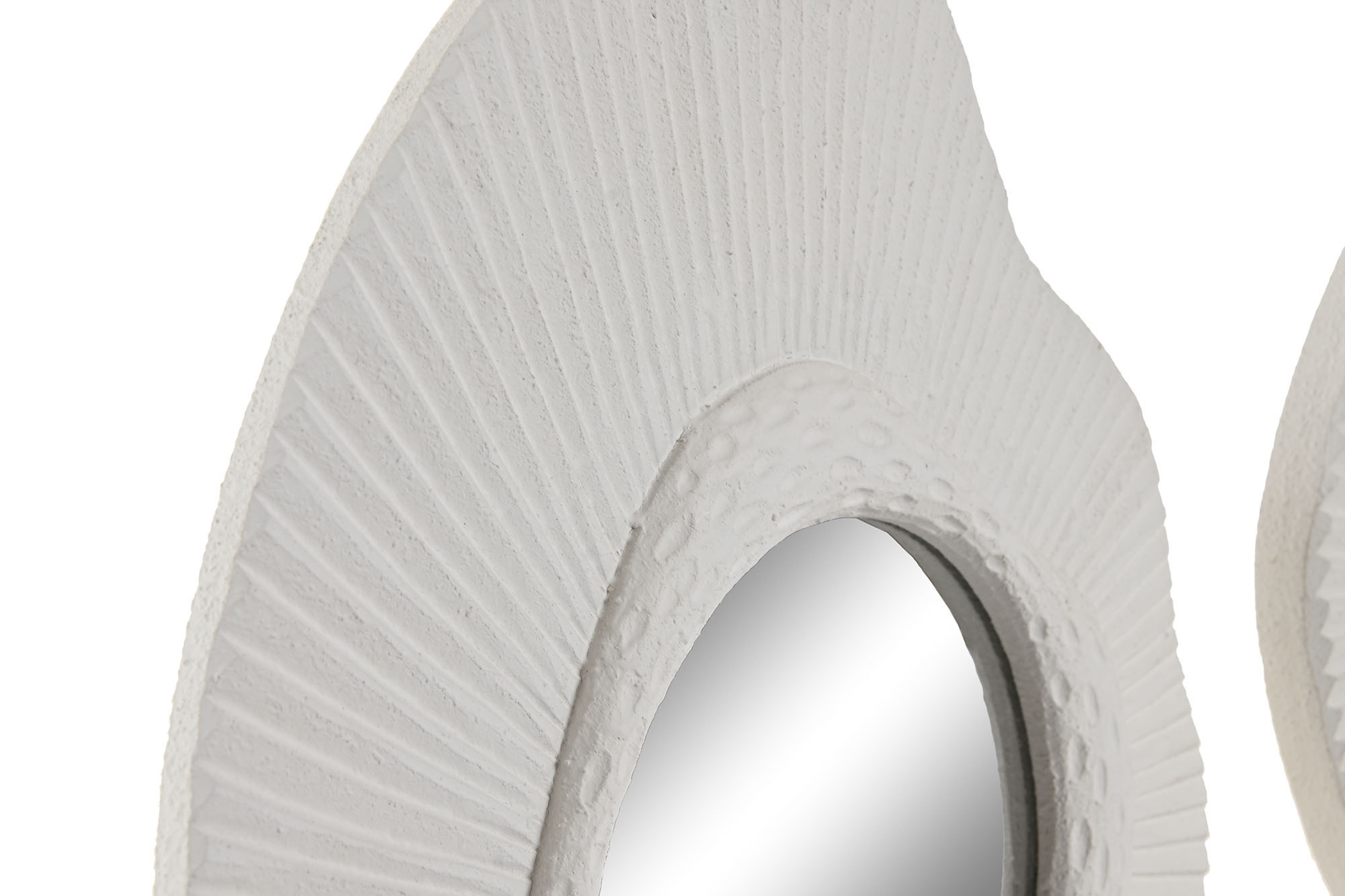 Set de 2 espejos decorativos blancos de MDF · 35 × 30 cm - Imagen 3