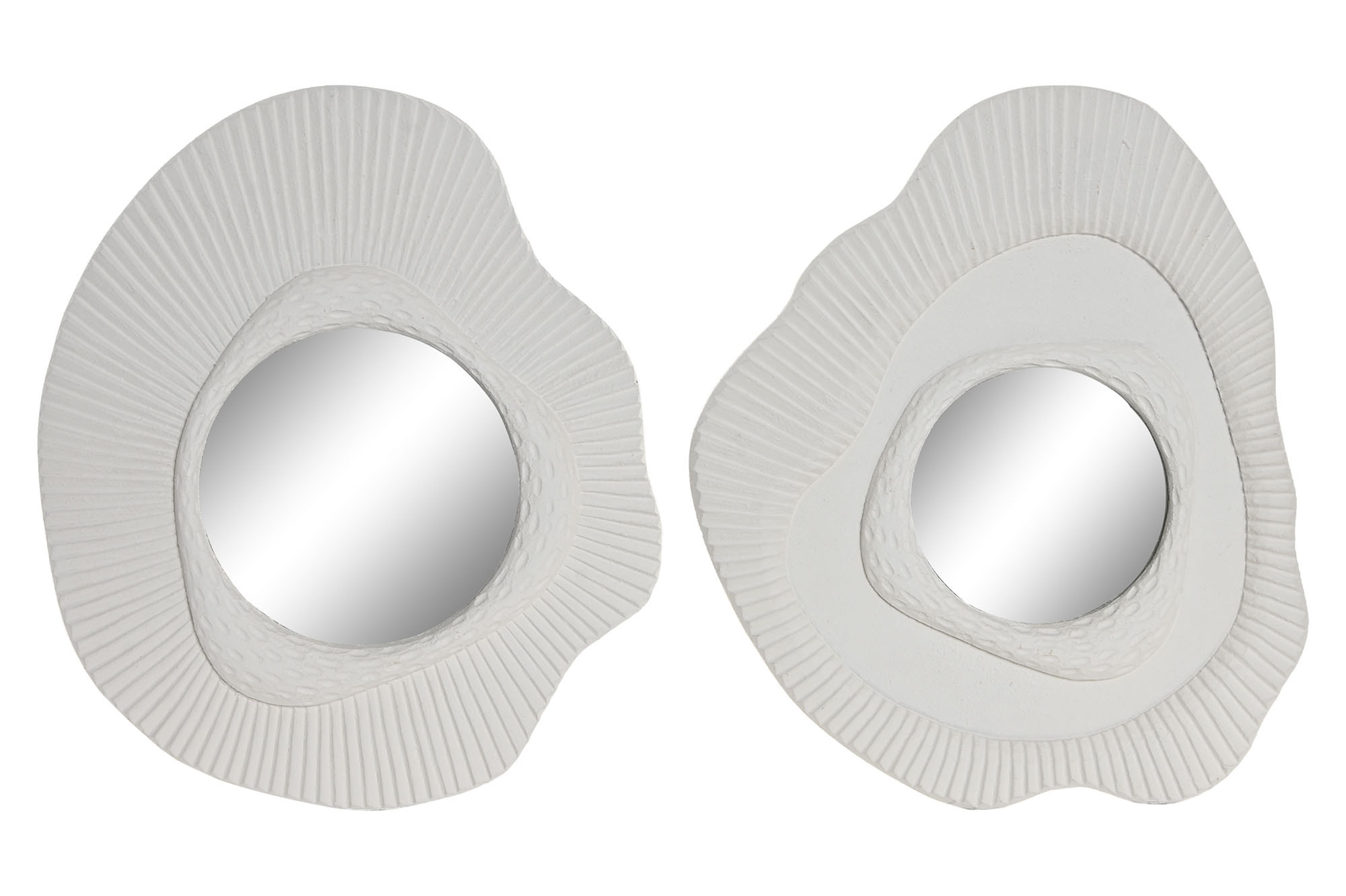 Set de 2 espejos decorativos blancos de MDF · 35 × 30 cm - Imagen 5
