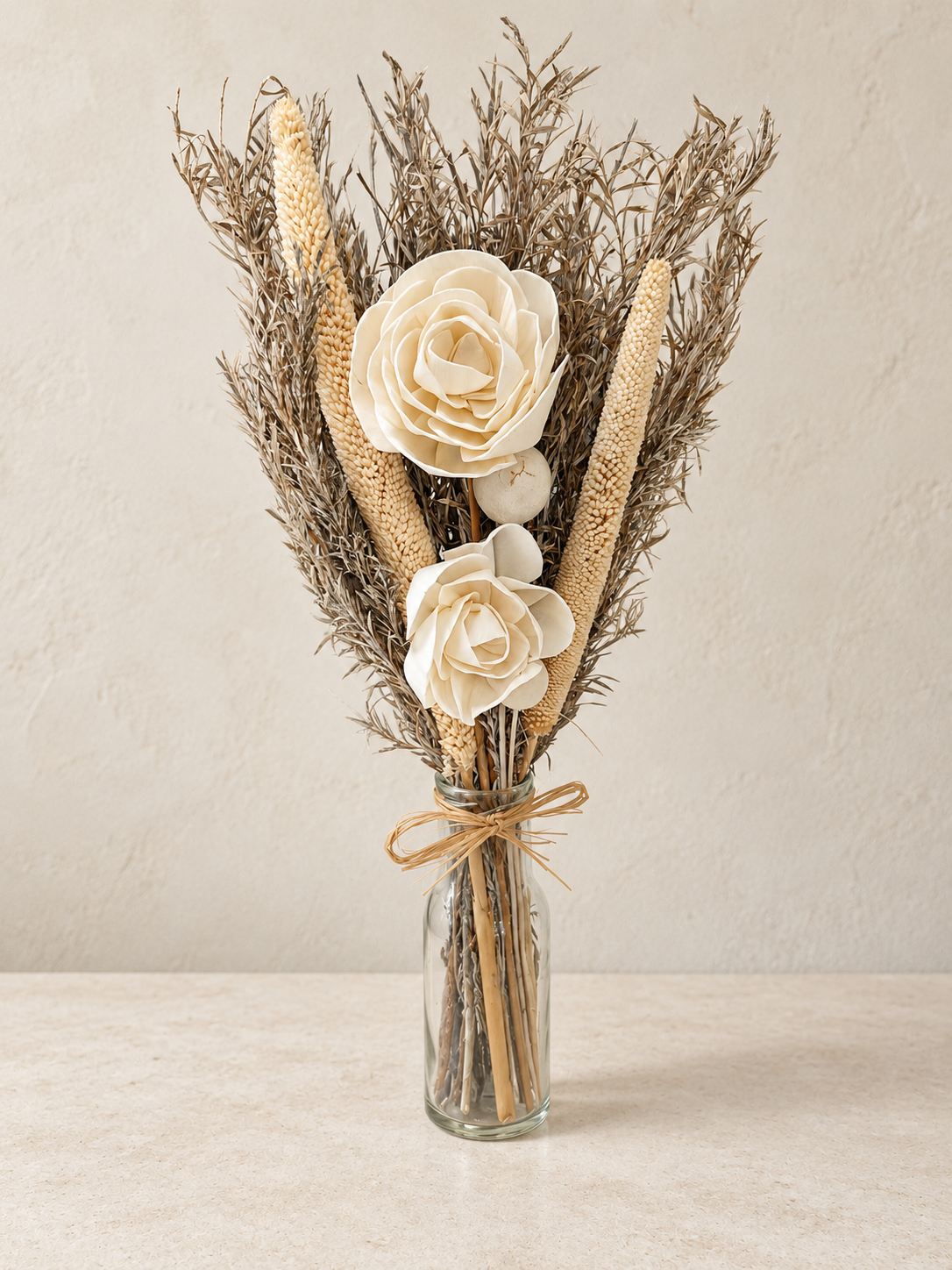Jarrón de cristal con flores secas · 40 cm · 3 modelos - Imagen 7