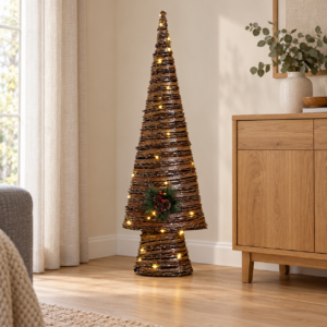 Árbol de Navidad de ratán con LED de 100 cm