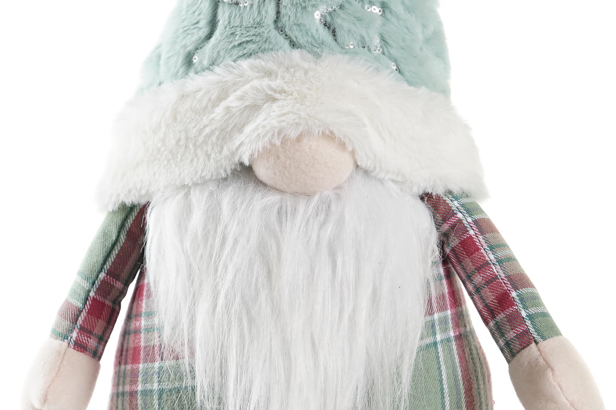 Gnomo de Navidad de peluche turquesa, 53 cm - Imagen 3
