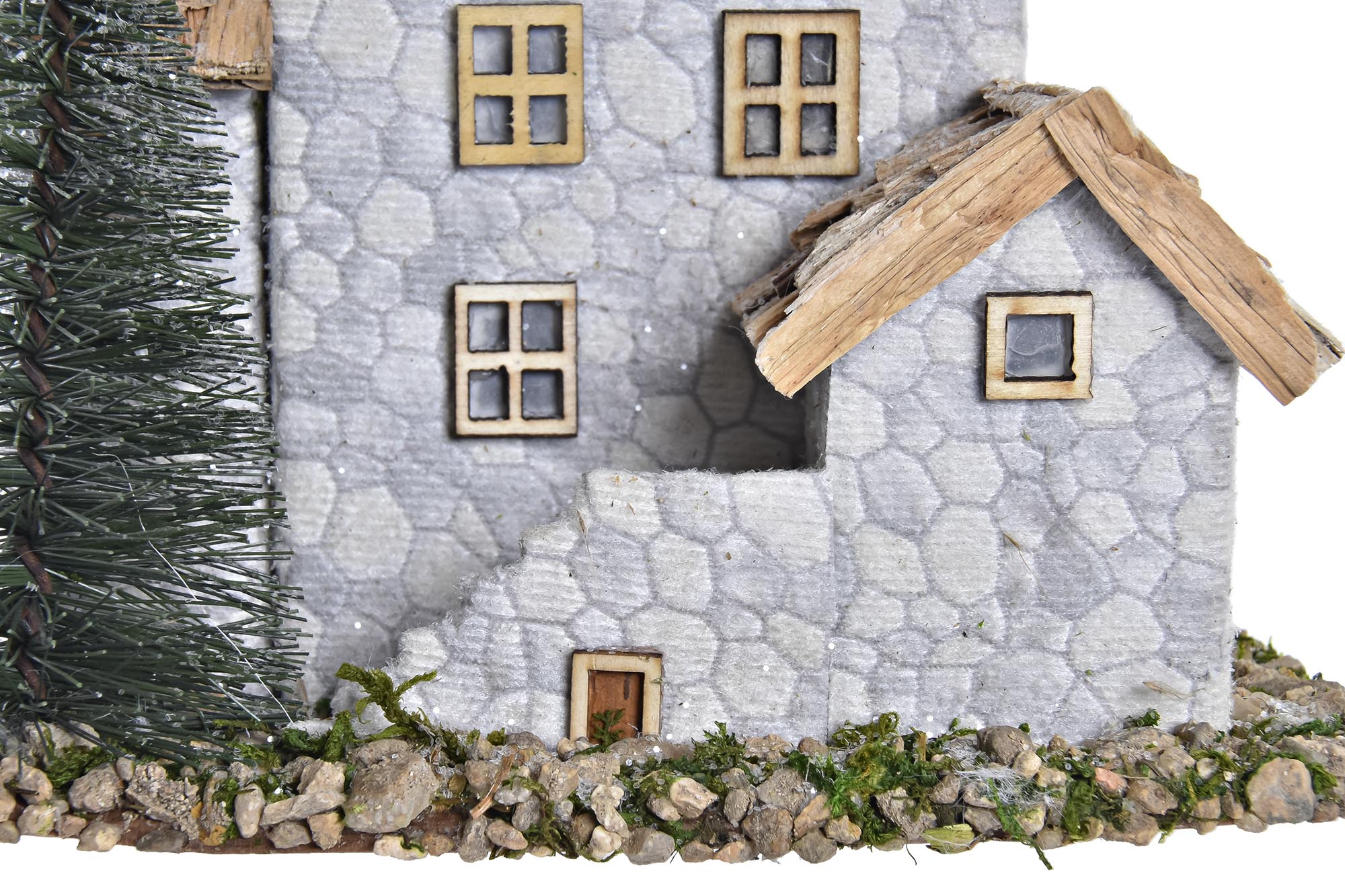 Casa navideña con tejado de corteza - Imagen 3