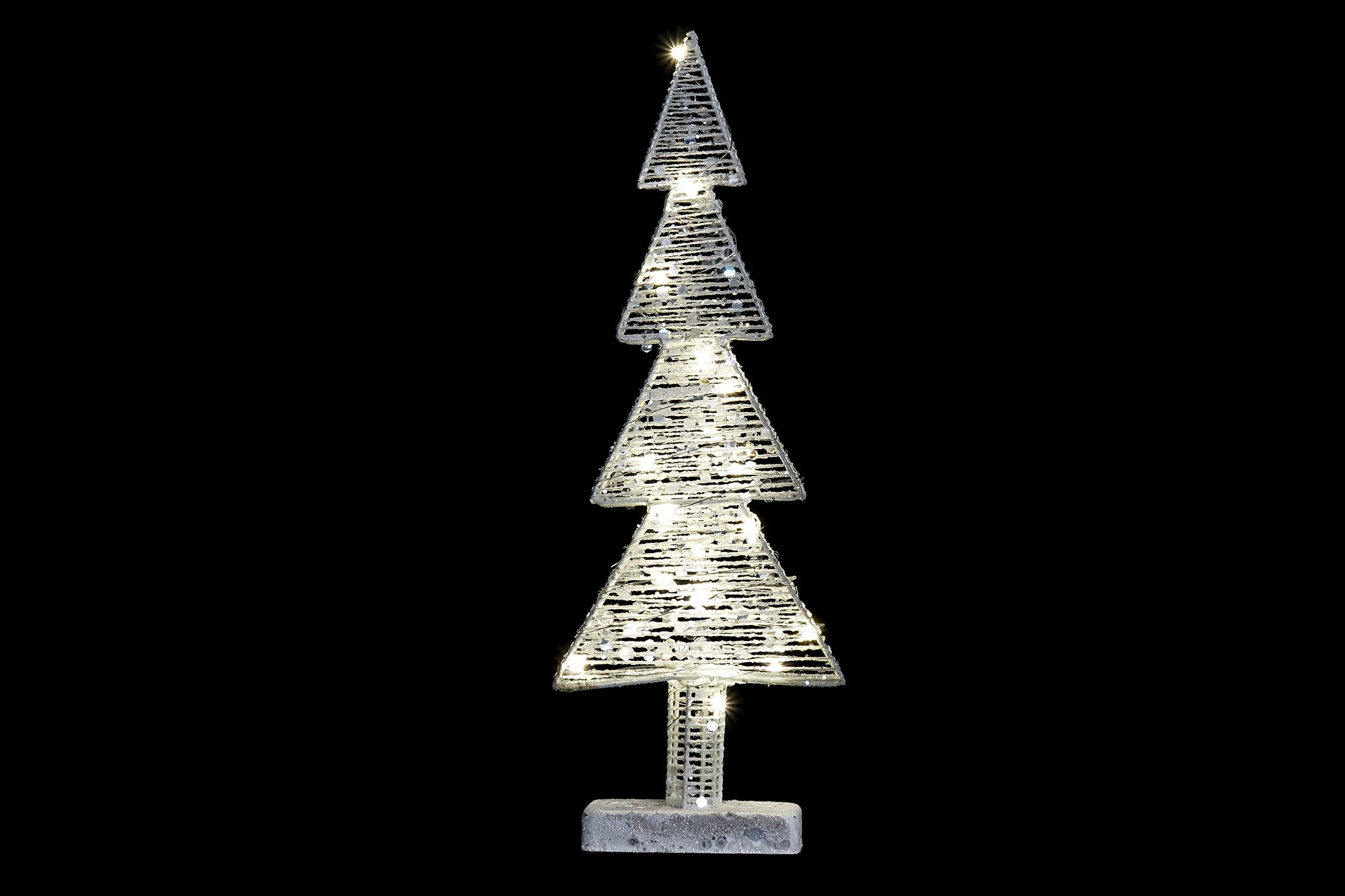 Árbol de Navidad blanco de metal con luz LED – 50 cm - Imagen 4