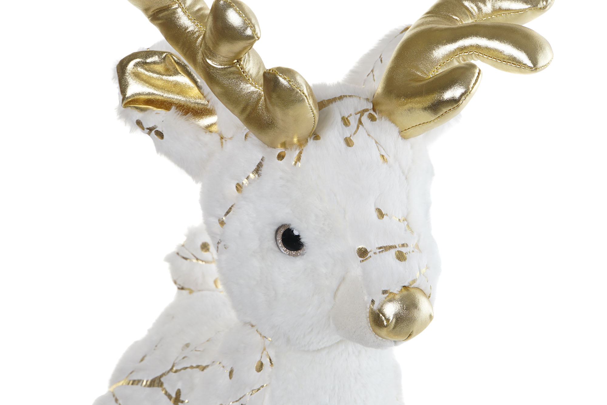 Reno de Navidad de peluche blanco y dorado, 38 cm - Imagen 3