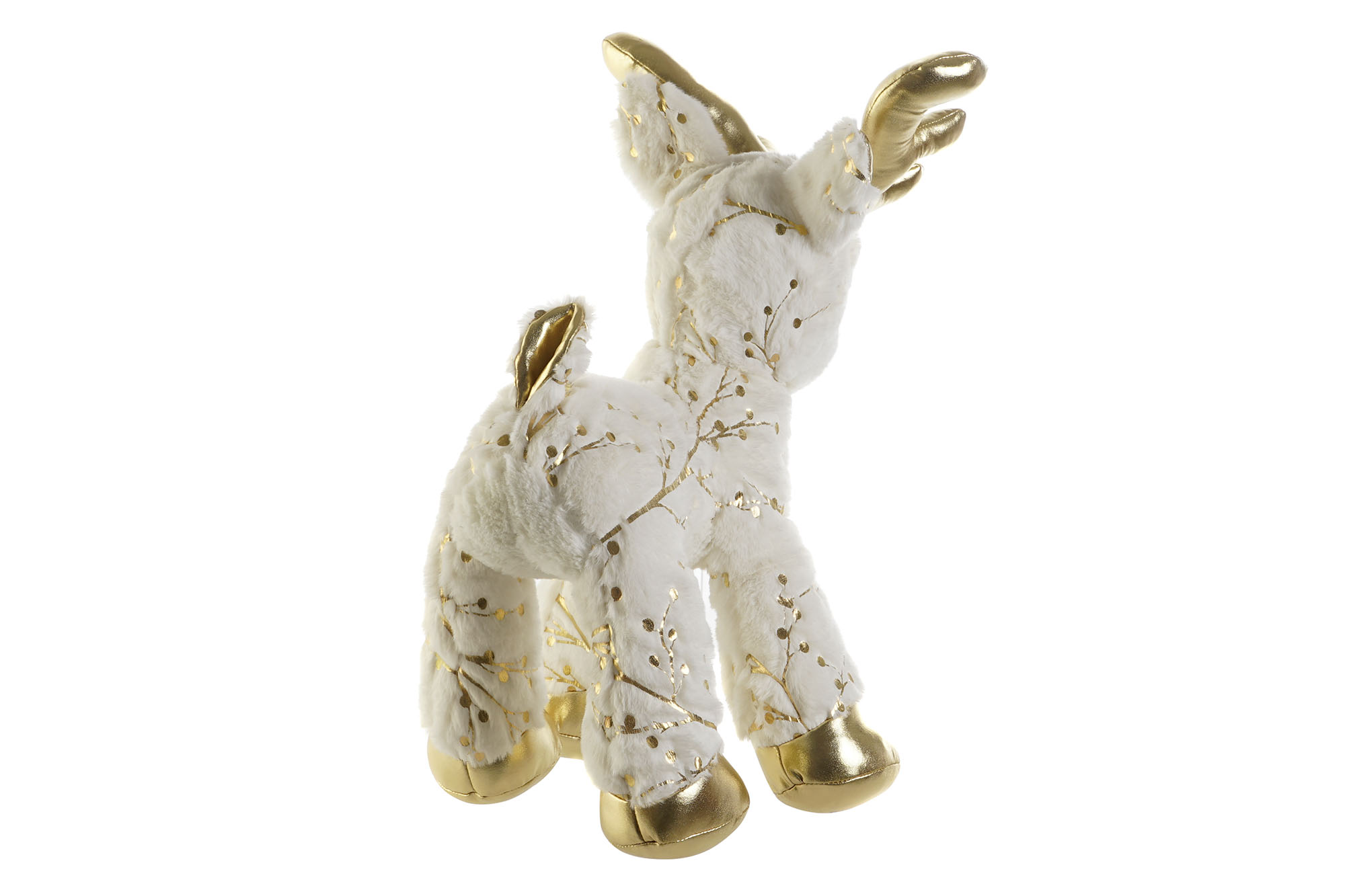Reno de Navidad de peluche blanco y dorado, 38 cm - Imagen 4