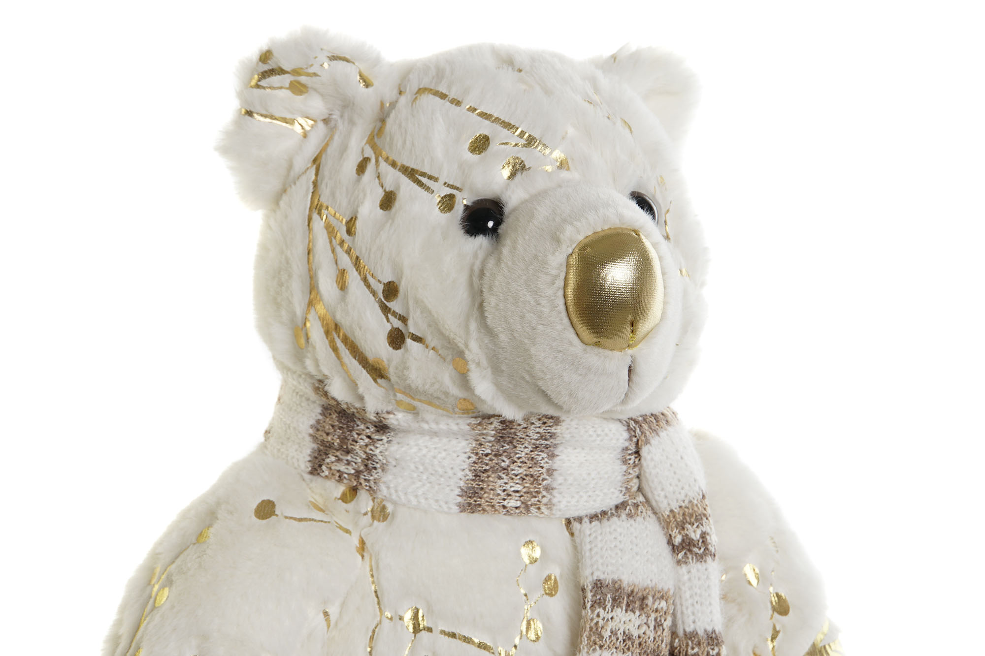 Oso polar de peluche navideño blanco y dorado – 47 cm - Imagen 4